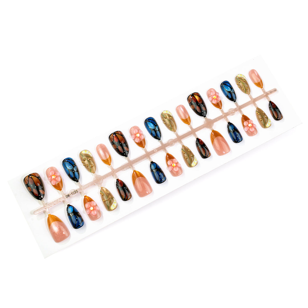 Künstlerisches gemischtes Design Press-On Nagelset