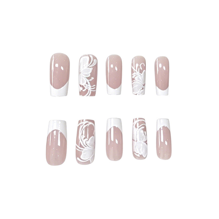 Elegante florale Acryl-Nagelkunst Karnz