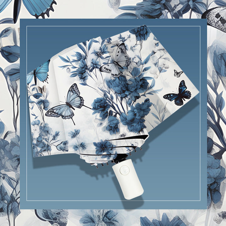 Damen eleganter Regenschirm mit floralen Design Karnz