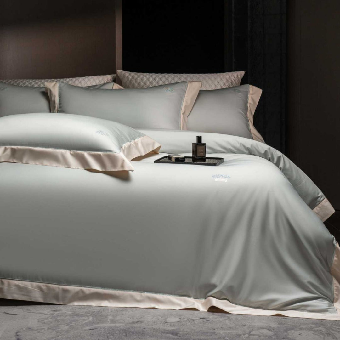 Luxus Hotel-Qualität Satin Bettbezug Set mit Oxford Rand