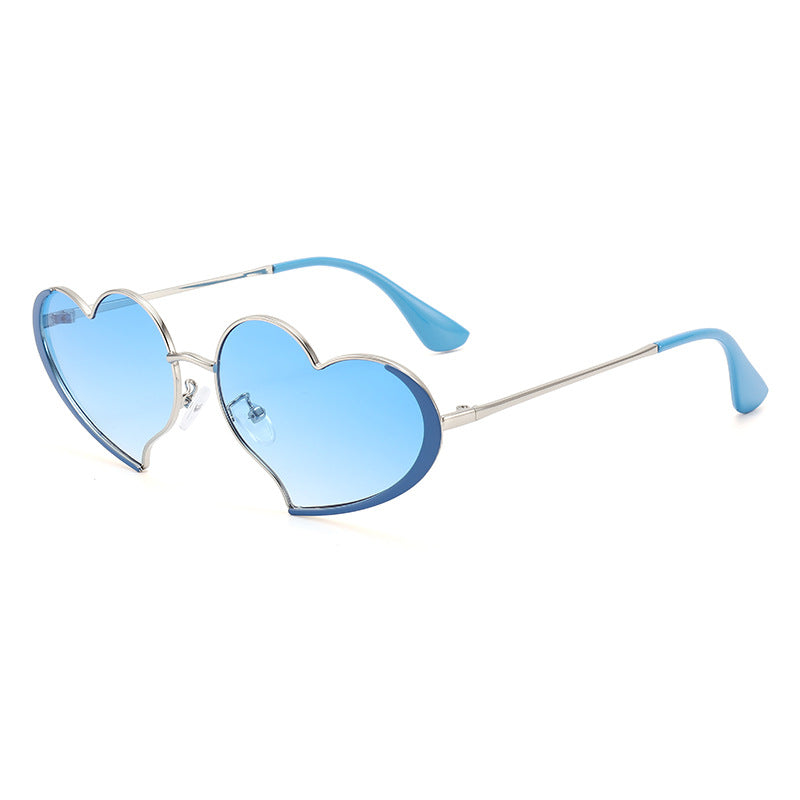 Damen Herzförmige Sonnenbrille mit glamourösem Rahmen Karnz