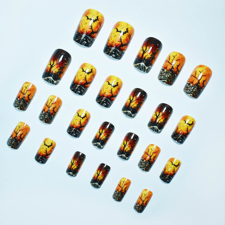 Künstlerisches Halloween-Themen Press-On Nagelset Karnz
