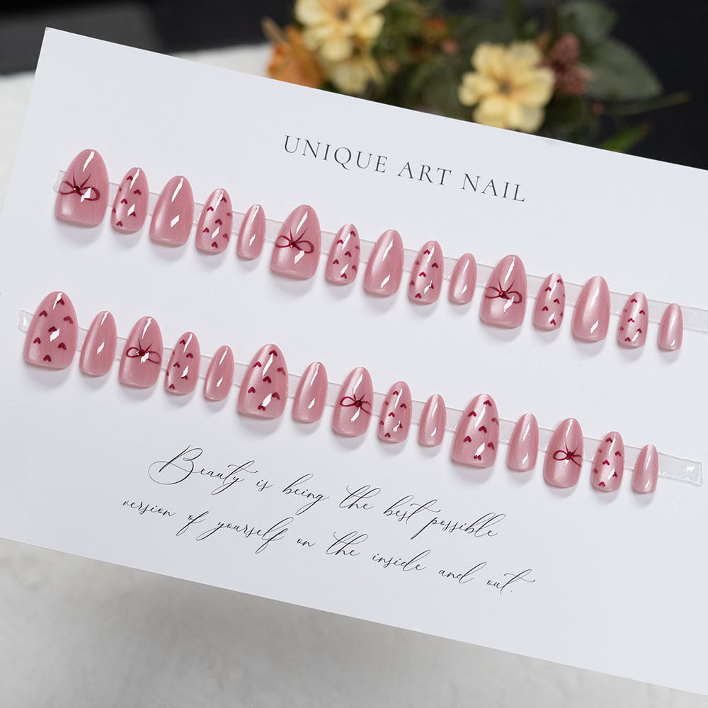 Romantisches Herz-Design Press-On Nagelset