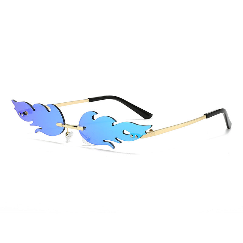 Damen extravagante Sonnenbrille im kreativen Flammendesign Karnz
