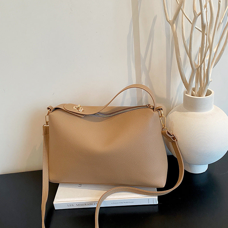 Texturierte Leder Crossbody-Tasche