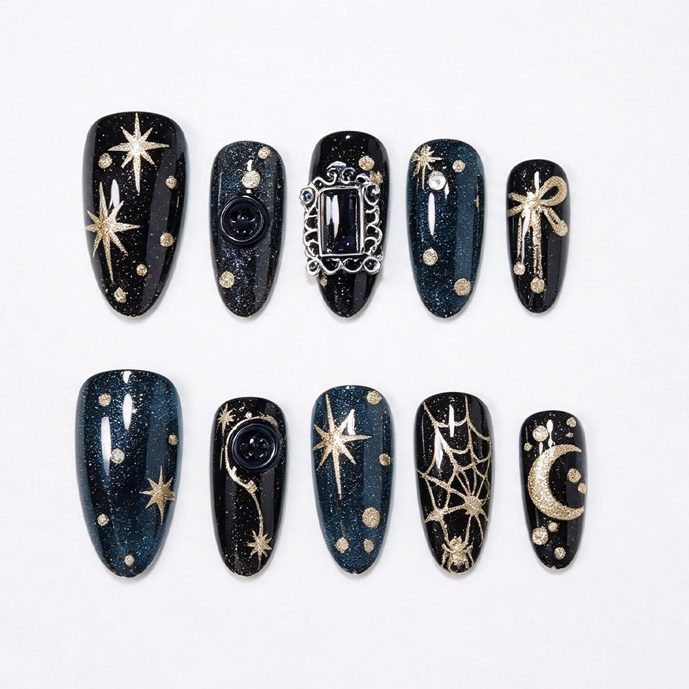 Himmlisches Thema Press-On Nagelkunst Karnz