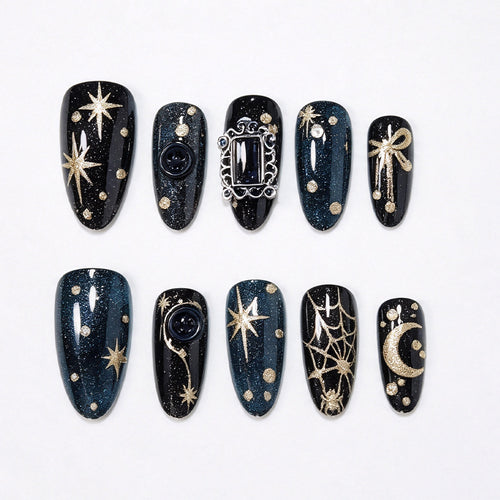 Himmlisches Thema Press-On Nagelkunst Karnz