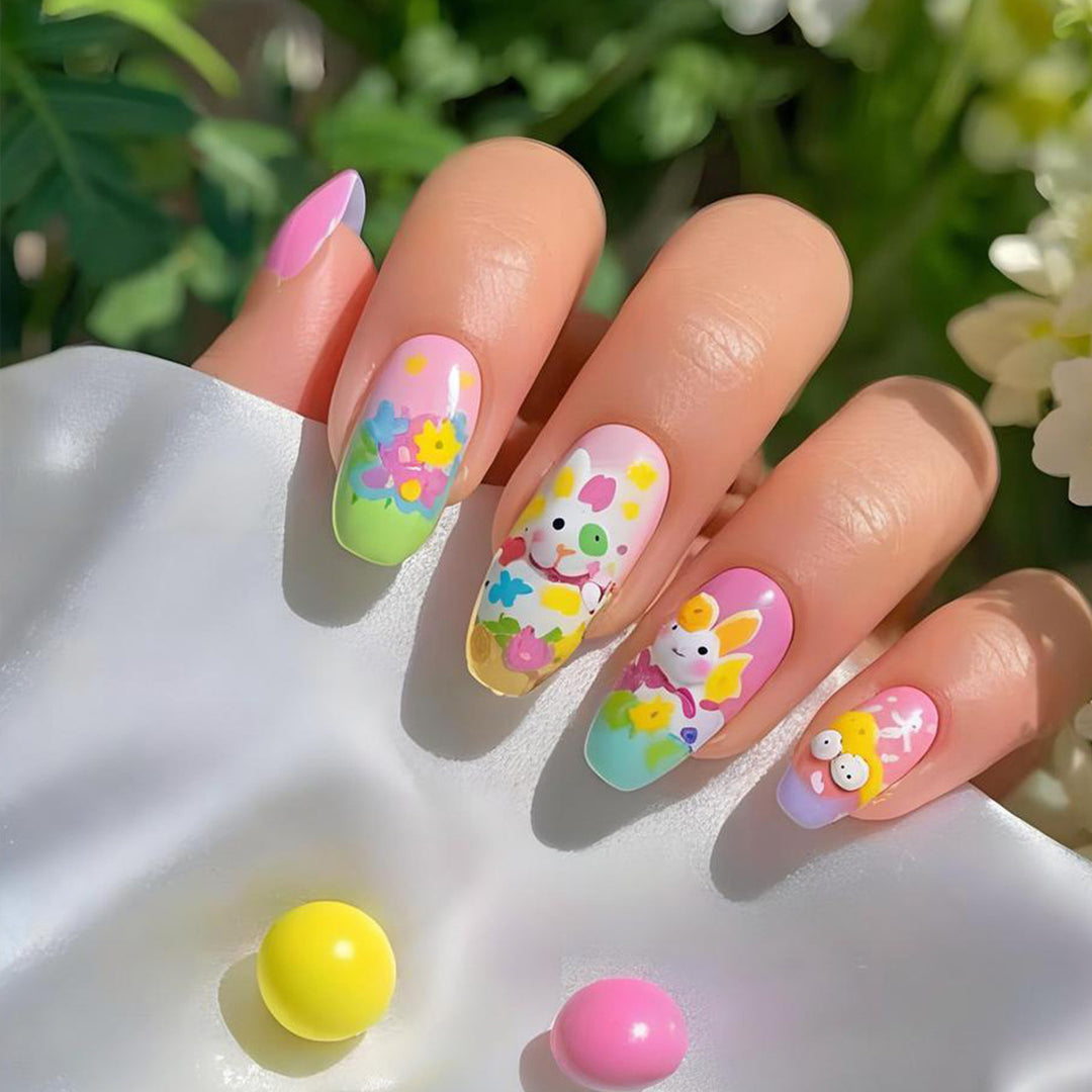 Künstlerische Frühlings-Thema Press-On Nagelkunst Karnz