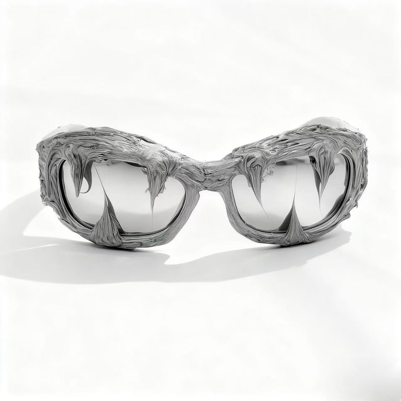 Damen futuristische Design-Sonnenbrille mit einzigartiger strukturierter Oberfläche Karnz