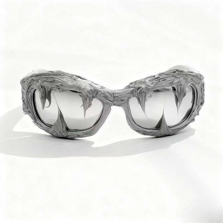 Damen futuristische Design-Sonnenbrille mit einzigartiger strukturierter Oberfläche Karnz