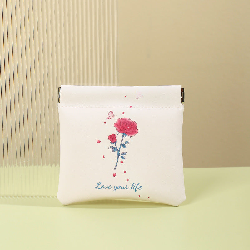 Künstlerische Blumenmuster Münztasche