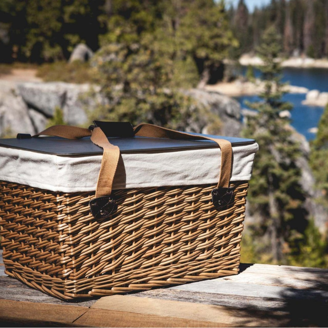 Damen Picknickkorb mit gepolstertem Deckel und robusten Tragegriffen Karnz