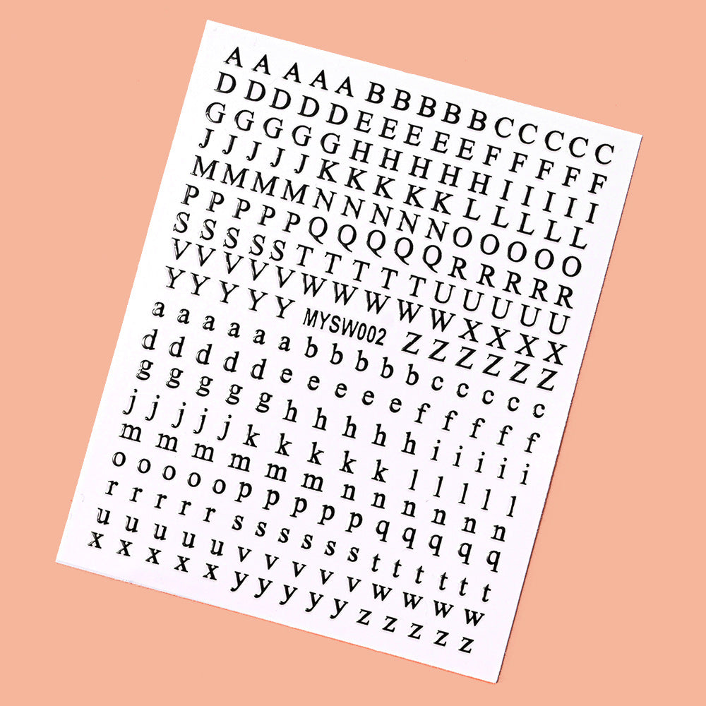 Dekorative Alphabet Nagelkunst Aufkleber