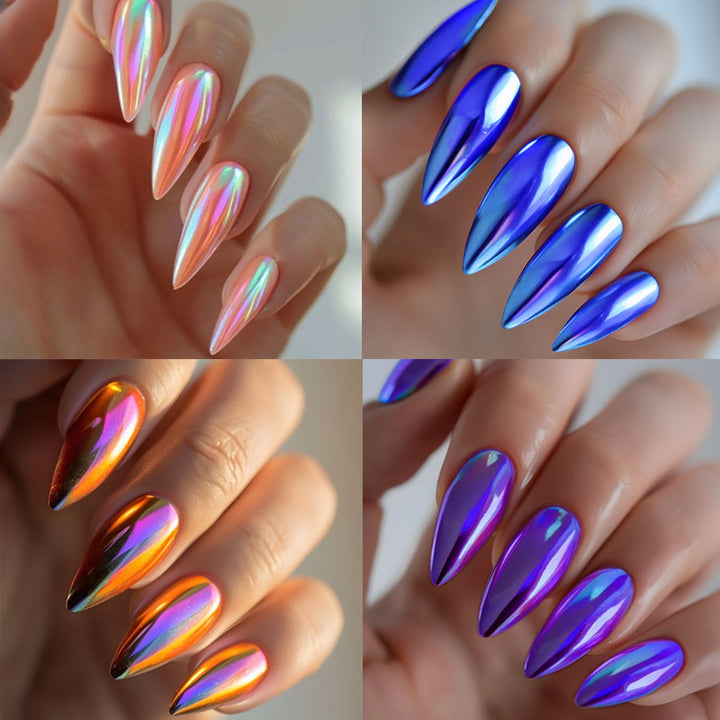 Shimmery Stiletto Press-On Nagelkunst Karnz