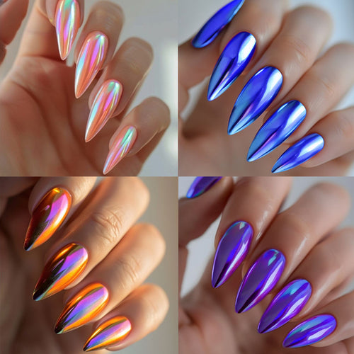 Shimmery Stiletto Press-On Nagelkunst Karnz