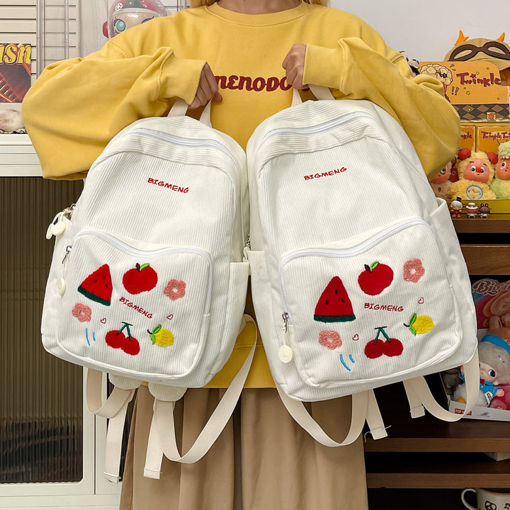 Stylische Bestickte Obstmuster Rucksack Karnz