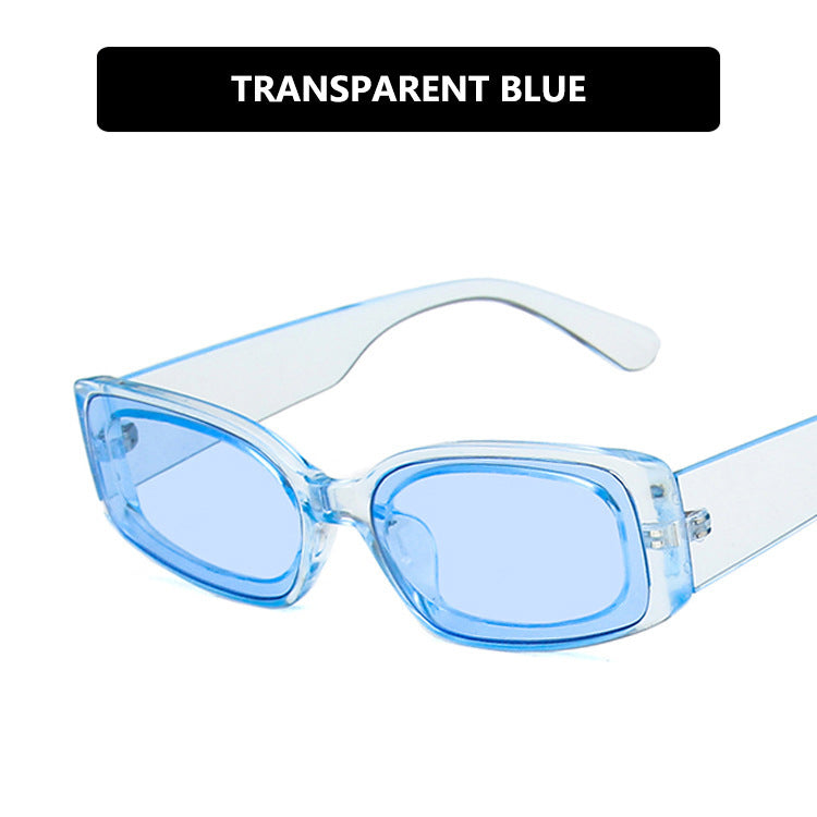 Damen futuristische quadratische Sonnenbrille mit transparentem Rahmendesign und UV-Schutz Karnz