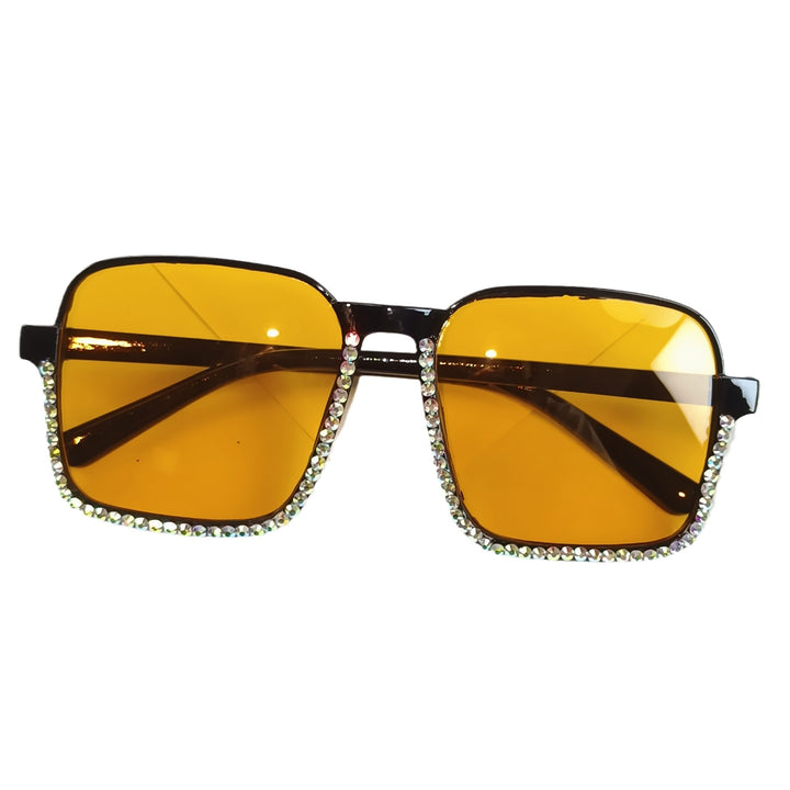 Damen Glamouröse Sonnenbrille mit funkelndem Strass-Besatz Karnz