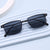 Damen elegante quadratische Brille mit feinem Metallrahmen Karnz