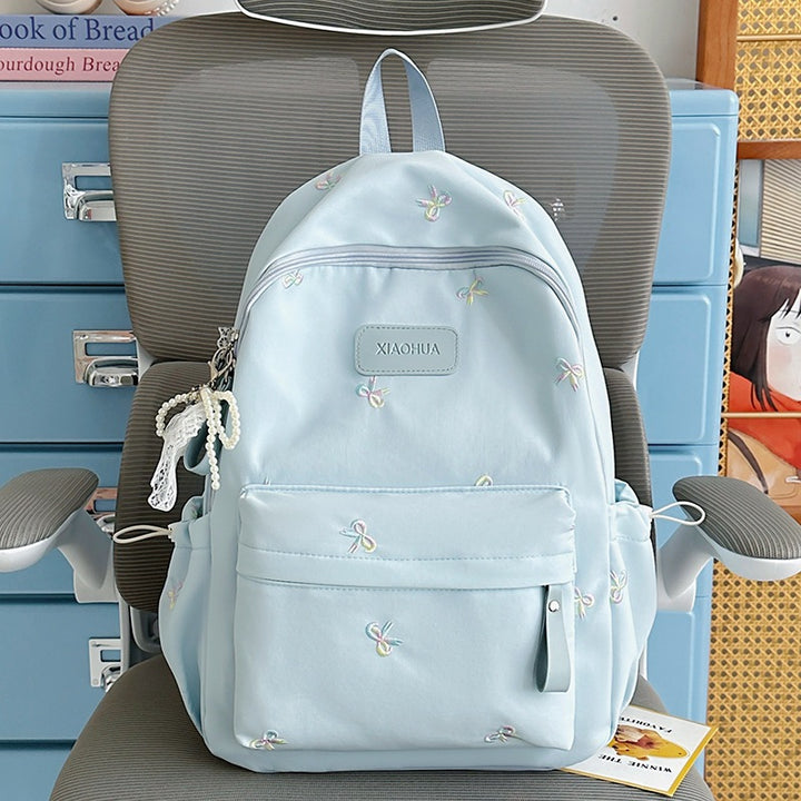 Bestickter Blumen-Detail Freizeit-Rucksack Karnz