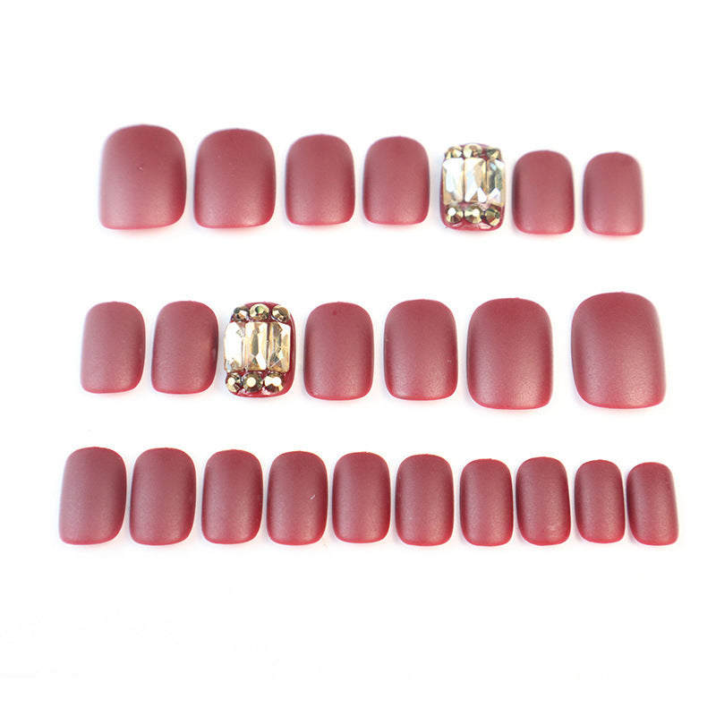Premium Matte Press-On Nagelset mit Kristallakzenten Karnz