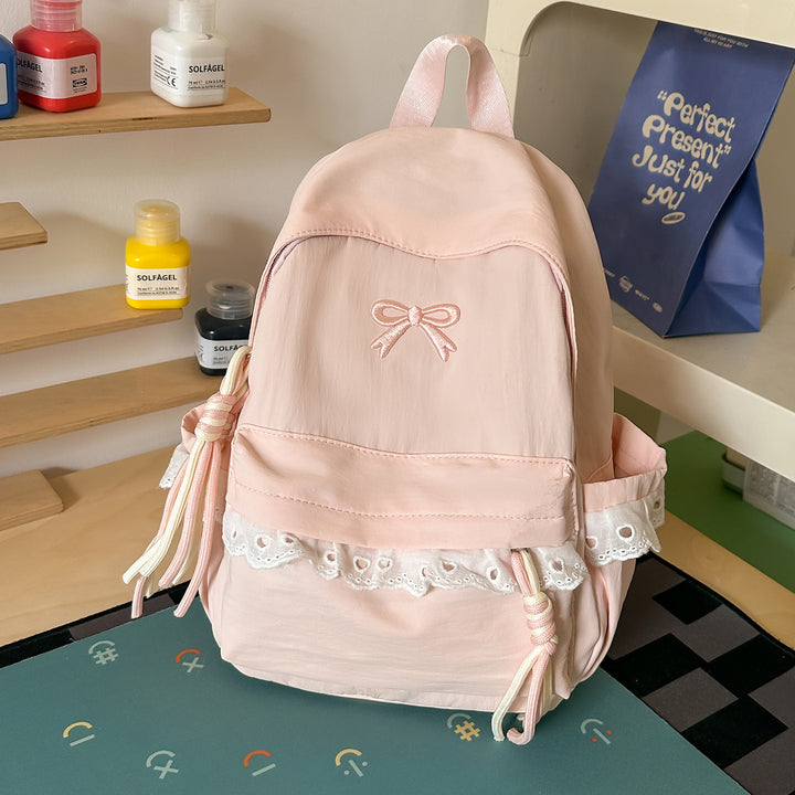 Stilvoller Bestickter Rucksack mit Schleifenakzent Karnz