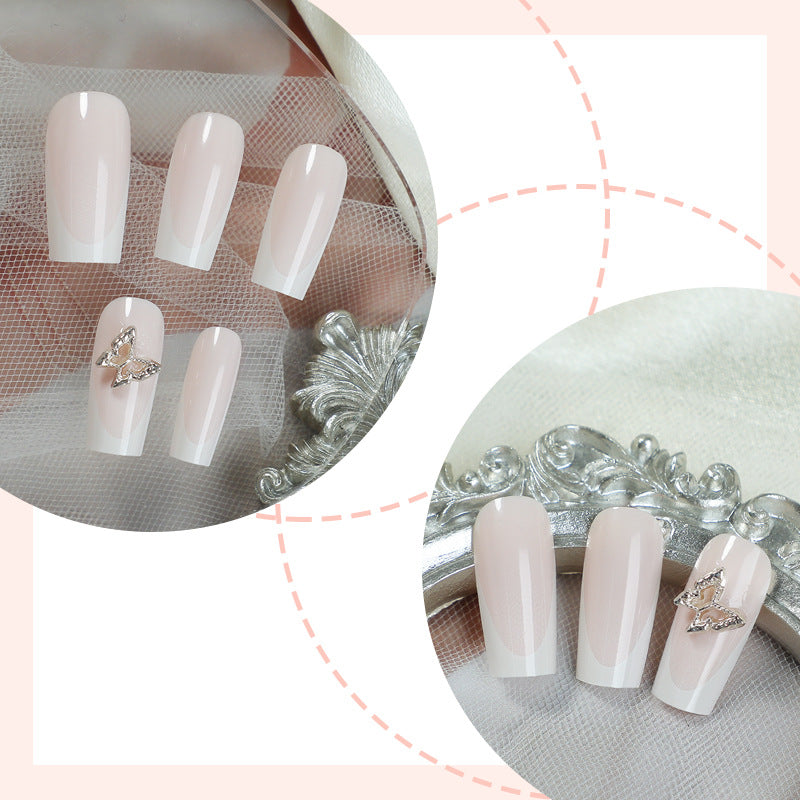 Premium Dekorative Press-On Nagelset mit Eleganten Schmetterlingsakzenten Karnz