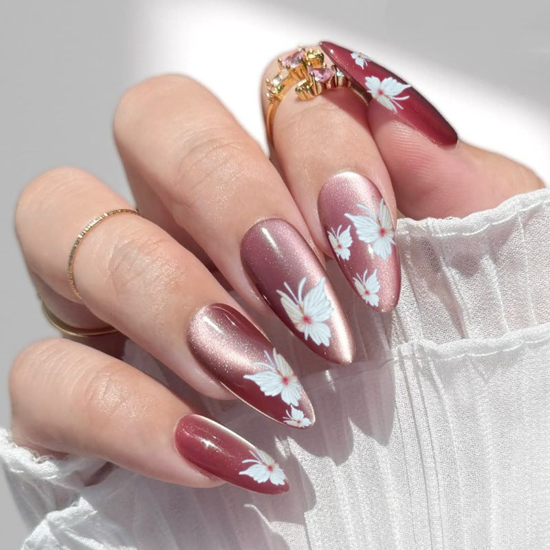 Premium Künstlerische Druck-Nagelset mit Floralen Akzenten Karnz