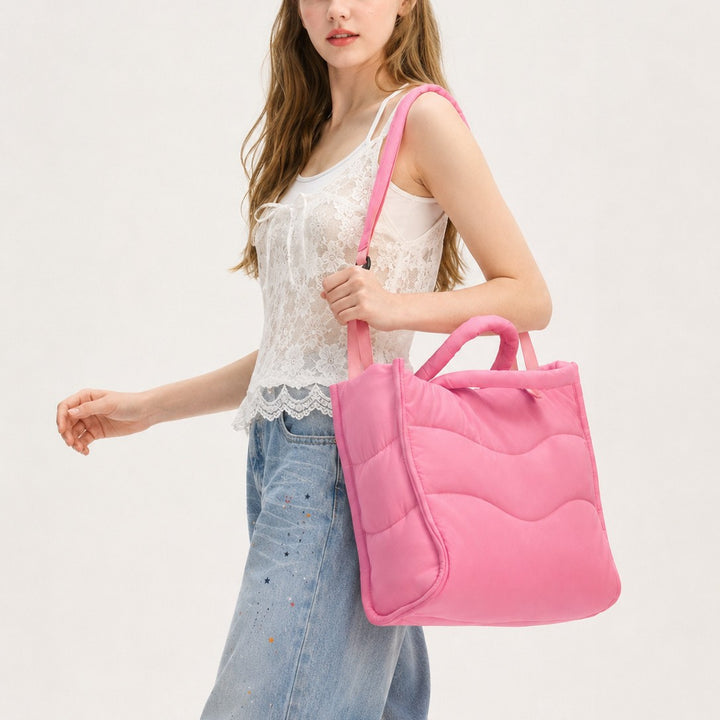 Strukturiert gestepptes Tote Bag