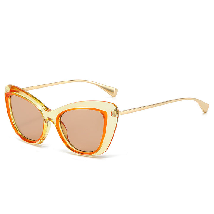 Damen Cat-Eye Sonnenbrille mit elegantem Metallrahmen Karnz