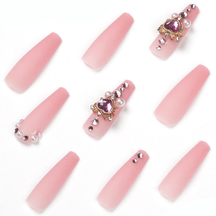 Luxus Kunstnagelset mit Strass- und Perlenverzierungen Karnz