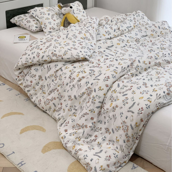 Kinderbettwäsche-Set mit niedlichen Löwenmotiven aus weichem Baumwoll-Musselin