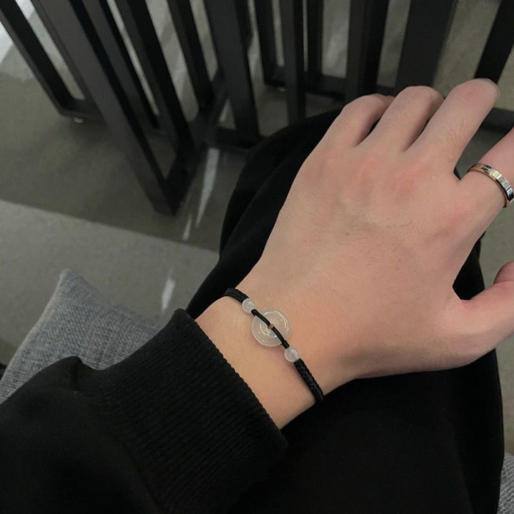 Verstellbares Edelstein-Macrame-Armband Karnz