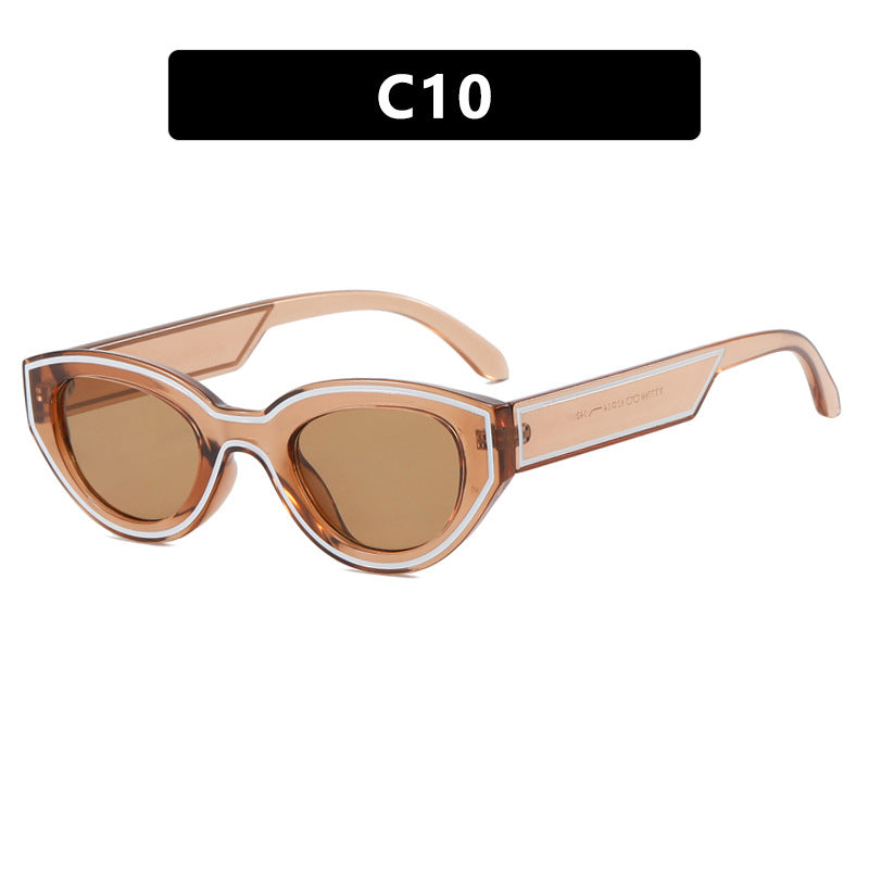 Damen Cat-Eye Sonnenbrille mit robustem transparenten Rahmen und schützendem UV-Filter Karnz