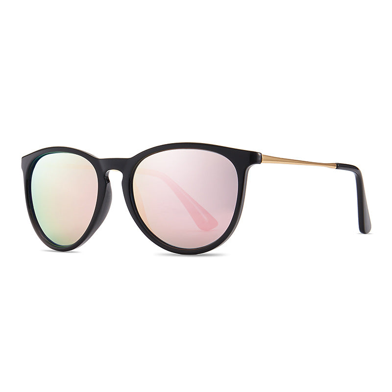 Damen modische und elegante Sonnenbrille mit hochwertigem Kunststoffrahmen und verspiegelten Gläsern Karnz
