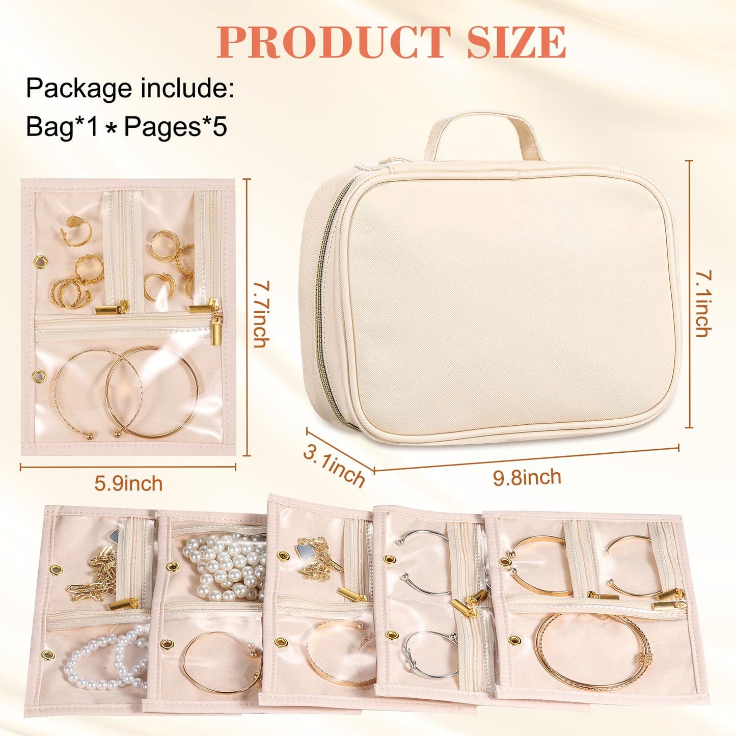 Damen eleganter Schmuck-Organizer mit durchsichtigen Fächern Karnz