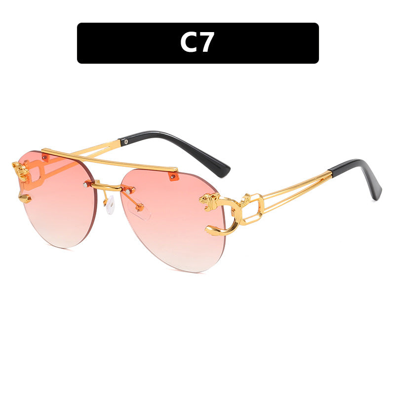 Damen ausgefallene runde Sonnenbrille mit dekorativen Details Karnz