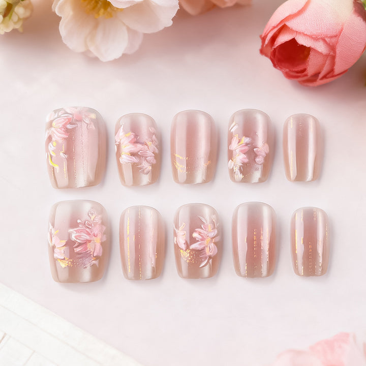 Floral Decorative Press-On Nail Set Karnz 1787543207