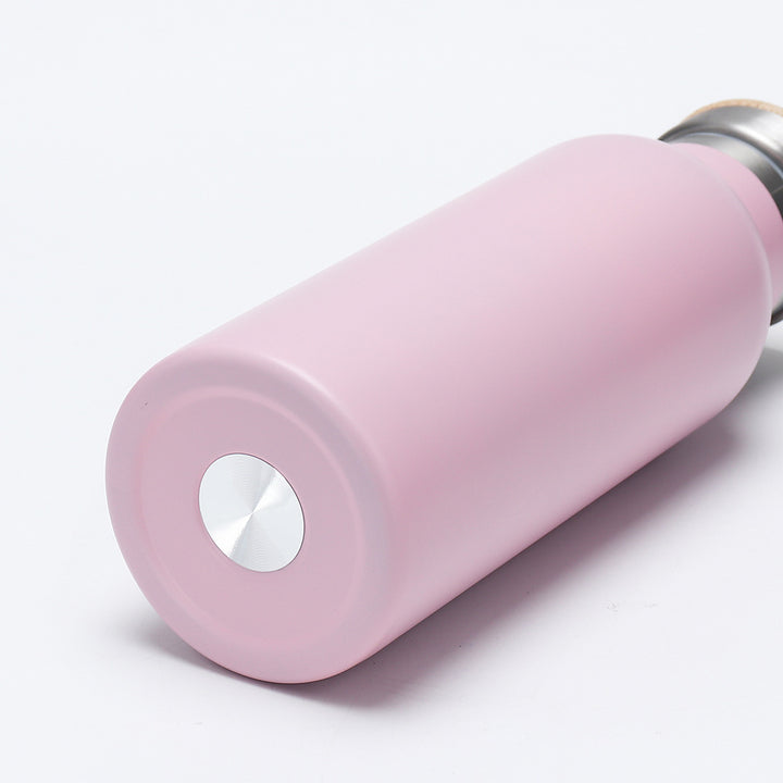 Damen isolierte Edelstahl-Trinkflasche mit Holzdeckel Karnz