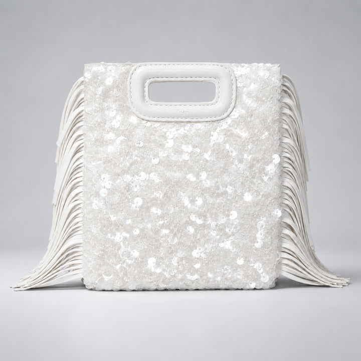 Fransierter Pailletten Clutch