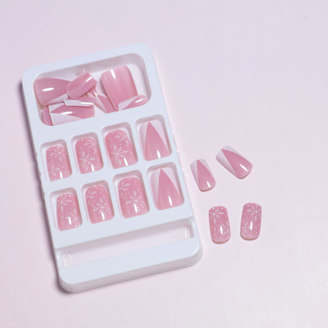 Künstlerisches Glitter Press-On Nagelset Karnz