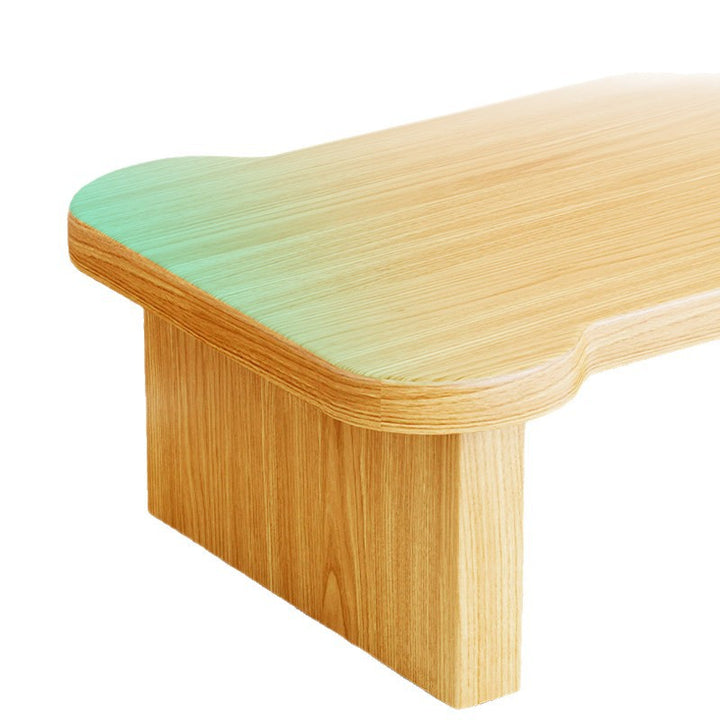Niedrige Holzschuhbank mit Stauraum unter dem Sitz