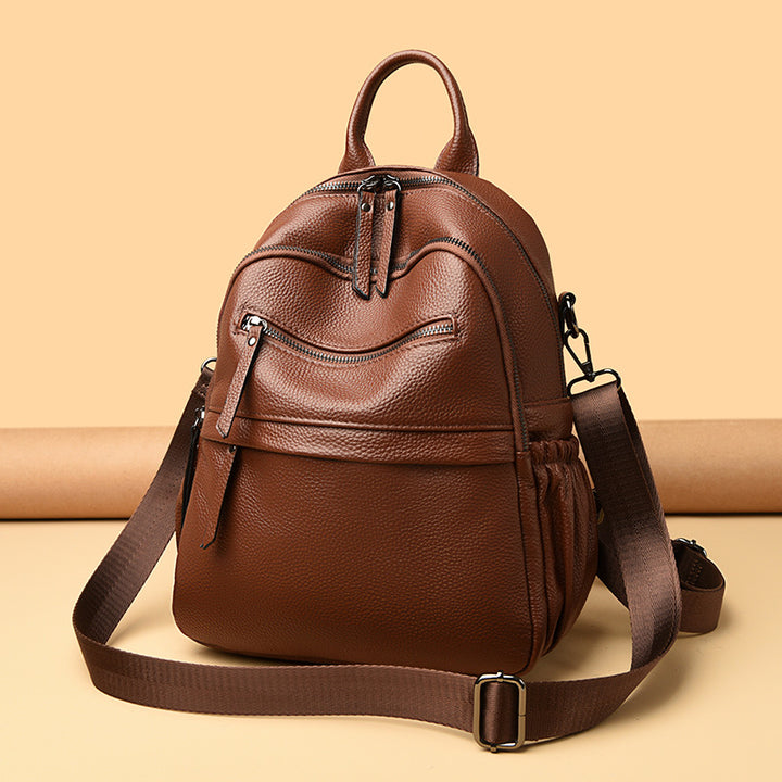 Multi-Funktionaler Texturierter Leder-Rucksack Karnz