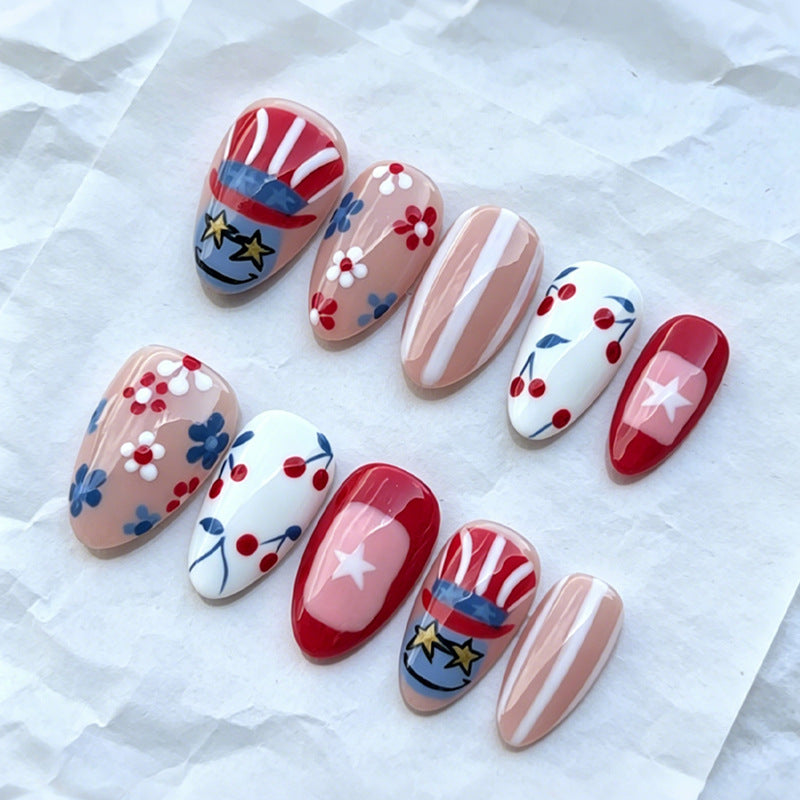 Kunstnagelset mit kreativen Blumen- und Sterndesigns Karnz