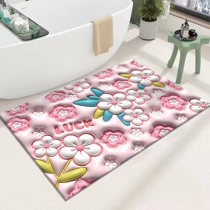 Ultra-weiche Badmatte mit Blumenmuster