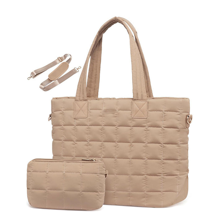 Elegante Gesteppten Tragetasche mit Abnehmbarem Portemonnaie Karnz
