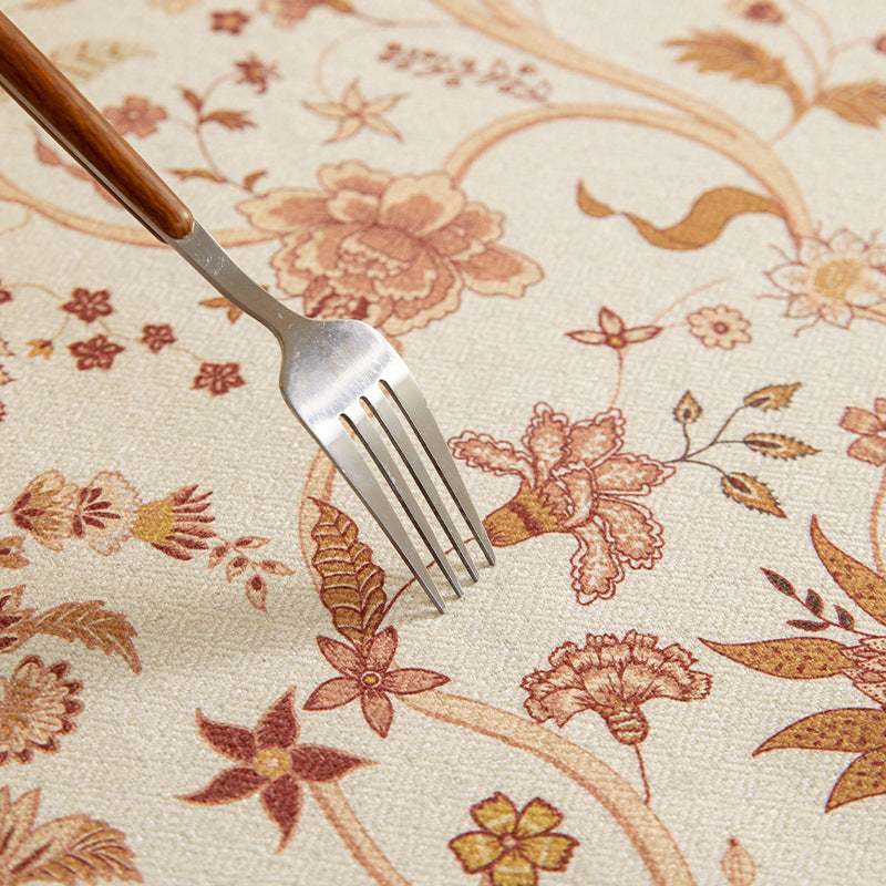 Beschichtete Tischdecke im Vintage-Blumenmuster aus Baumwollmischung Karnz