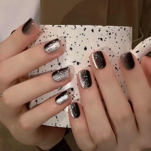 Glamourös Glitter Ombre Press-On Nägel Karnz