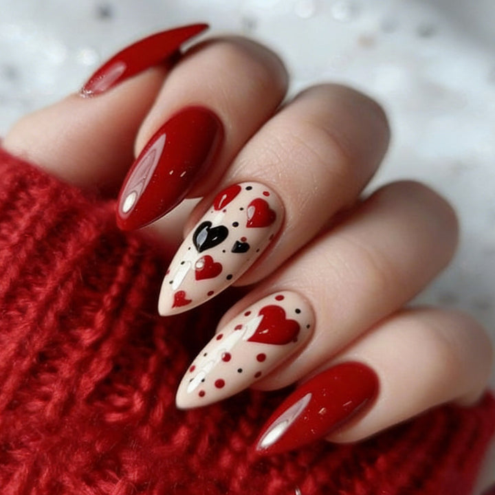 Herz-Themen Press-On Nagelkunst Set Karnz