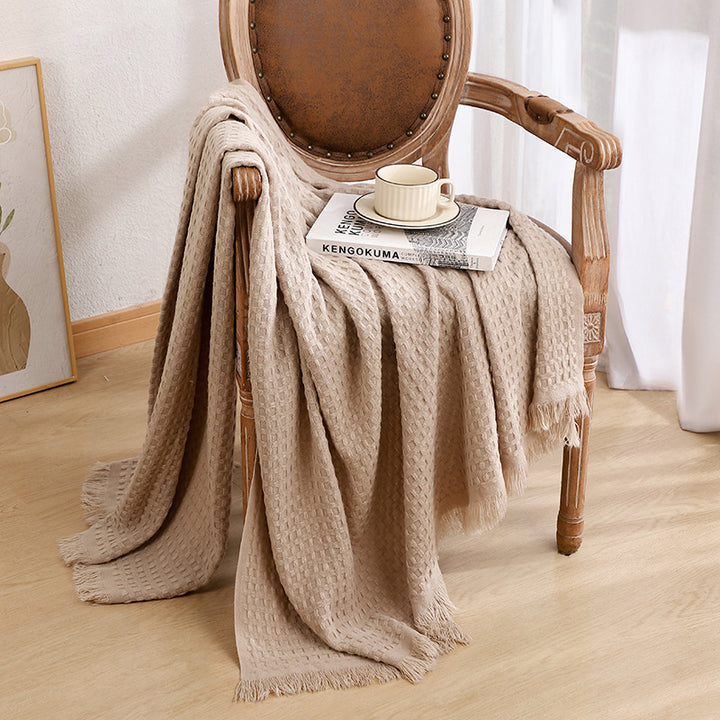 Elegante Strukturierte Strickdecke